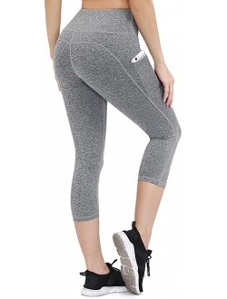 ALONG FIT Yoga Pants for Women with Pockets, Compression Workout Leggings Tummy Control