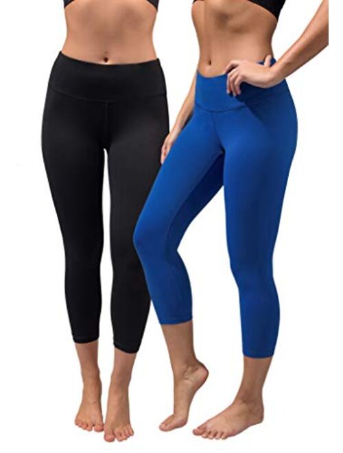 90 Degree By Reflex 2 Pack Womens Power Flex Capri Workout Leggings