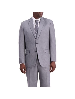 J.M. Haggar Men's 4-Way Stretch Diamond Weave Classic Fit Suit Separate Pant, Charcoal, 52L