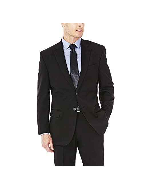 J.M. Haggar Men's 4-Way Stretch Diamond Weave Classic Fit Suit Separate Pant, Charcoal, 52L