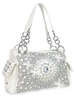 Zzfab Starburst Concealed Carry Purse Rhinestone Western Handbag