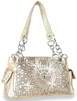 Zzfab Starburst Concealed Carry Purse Rhinestone Western Handbag