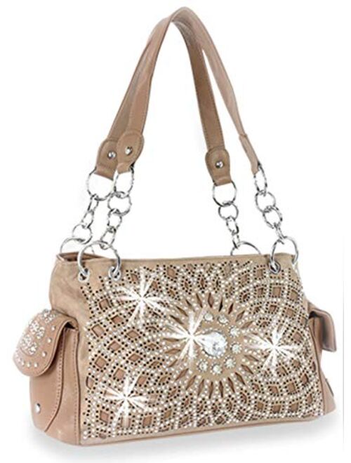 Zzfab Starburst Concealed Carry Purse Rhinestone Western Handbag