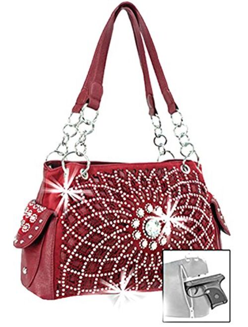 Zzfab Starburst Concealed Carry Purse Rhinestone Western Handbag