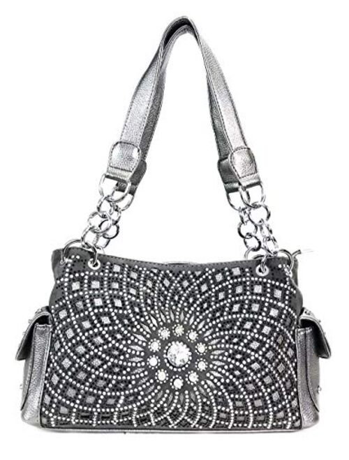 Zzfab Starburst Concealed Carry Purse Rhinestone Western Handbag