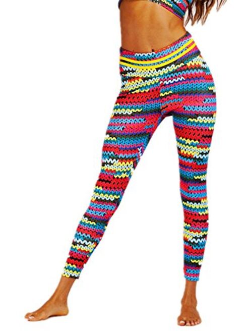 SEASUM Women 3D Printed Leggings Sports Gym Yoga Capri Workout High Waist Running Pants Causual Fitness Tights Dry Fit