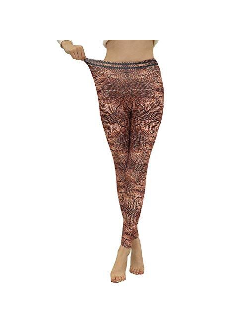 SEASUM Women 3D Printed Leggings Sports Gym Yoga Capri Workout High Waist Running Pants Causual Fitness Tights Dry Fit