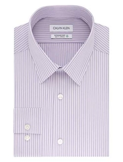 Men's Dress Shirt Non Iron Slim Fit Stretch Stripe