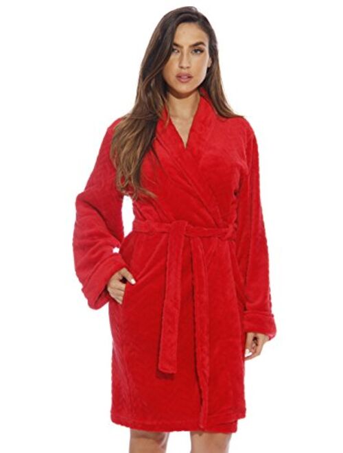 Just Love Velour Chevron Texture Bath Robes for Women