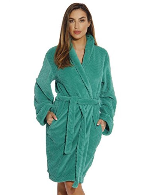 Just Love Velour Chevron Texture Bath Robes for Women