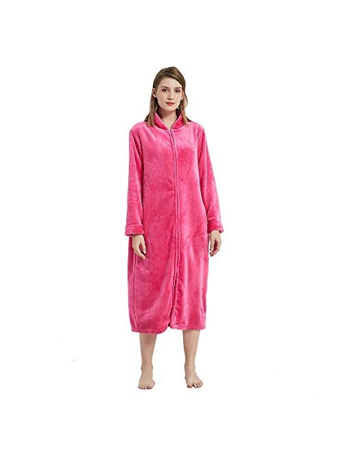 HEARTNICE Womens Fleece Robes, Soft Long Bathrobe, Thick Kimono Robes for Womens, House Coat