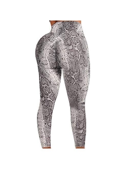 Women's High Waist Textured Workout Leggings Booty Scrunch Butt Lift Yoga Pants Slimming Ruched Tights