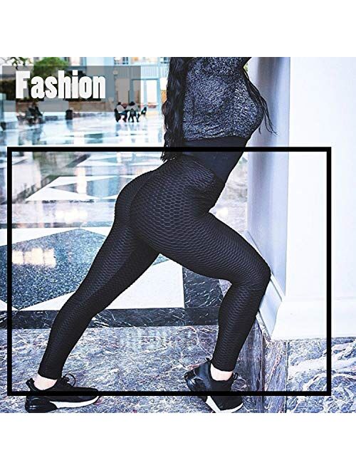 Buy FITTOO Women's High Waist Textured Workout Leggings Booty Scrunch Butt  Lift Yoga Pants Slimming Ruched Tights online