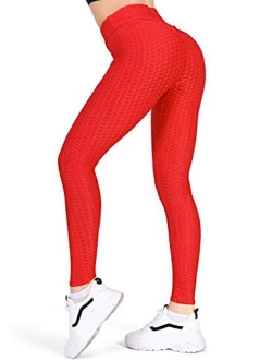 Women's High Waisted Workout Leggings Tummy Control Slimming Scrunch Booty Yoga Pants Ruched Butt Lift Sport Tights