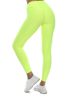 Women's High Waisted Workout Leggings Tummy Control Slimming Scrunch Booty Yoga Pants Ruched Butt Lift Sport Tights