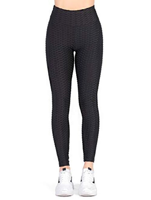 Women's High Waisted Workout Leggings Tummy Control Slimming Scrunch Booty Yoga Pants Ruched Butt Lift Sport Tights