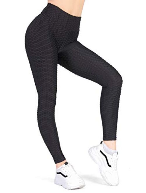 Women's High Waisted Workout Leggings Tummy Control Slimming Scrunch Booty Yoga Pants Ruched Butt Lift Sport Tights