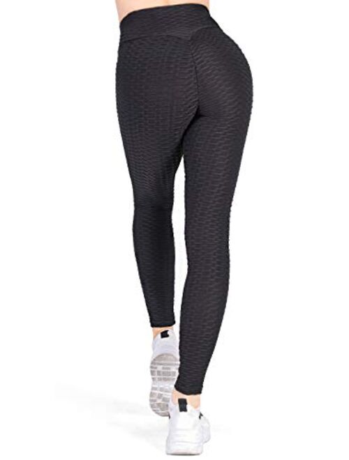 Women's High Waisted Workout Leggings Tummy Control Slimming Scrunch Booty Yoga Pants Ruched Butt Lift Sport Tights