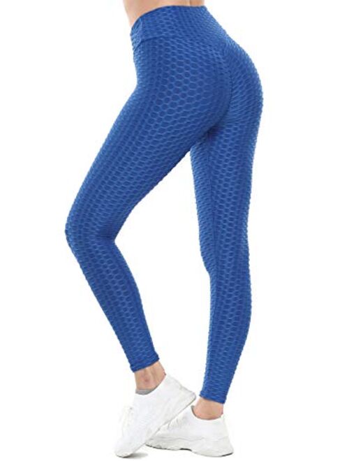 Women's High Waisted Workout Leggings Tummy Control Slimming Scrunch Booty Yoga Pants Ruched Butt Lift Sport Tights