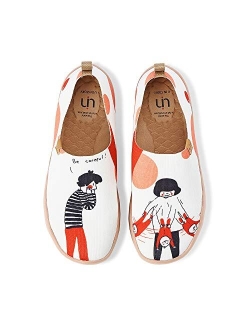 UIN Women's A Red Vival City Slip On Summer Spring Canvas Travel Fashion Sneaker Art Painted Shoes