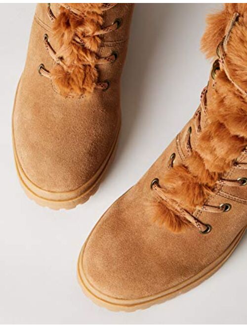 Amazon Brand - find. Mid Height Faux Fur Lace Up, Womens Ankle boots