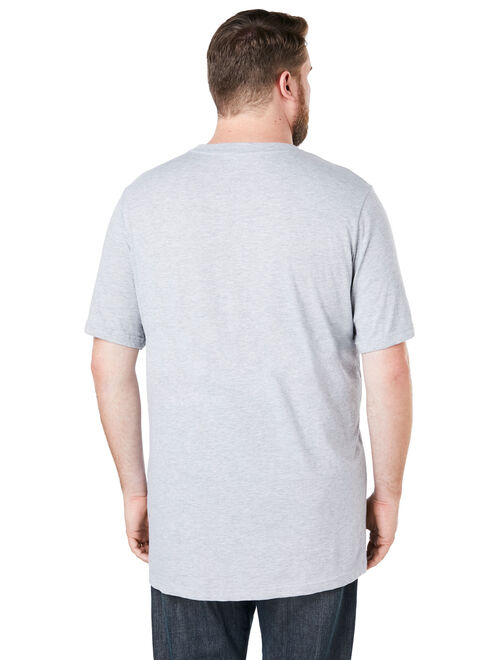 KingSize Men's Big and Tall Shrink-Less Lightweight Longer-Length Crewneck Pocket T-Shirt