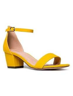 J. Adams Ankle Strap Kitten Heel - Adorable Low Block Heel - Daisy