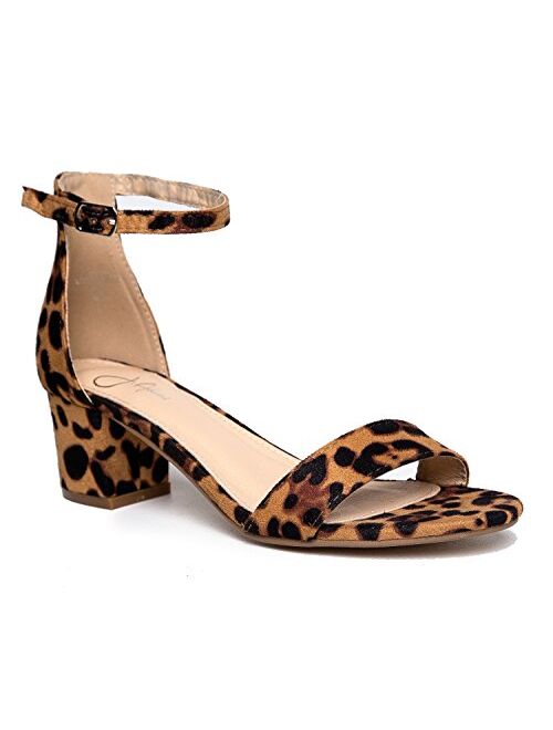 J. Adams Ankle Strap Kitten Heel - Adorable Low Block Heel - Daisy