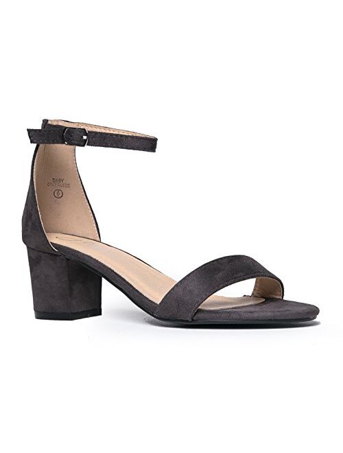 J. Adams Ankle Strap Kitten Heel - Adorable Low Block Heel - Daisy