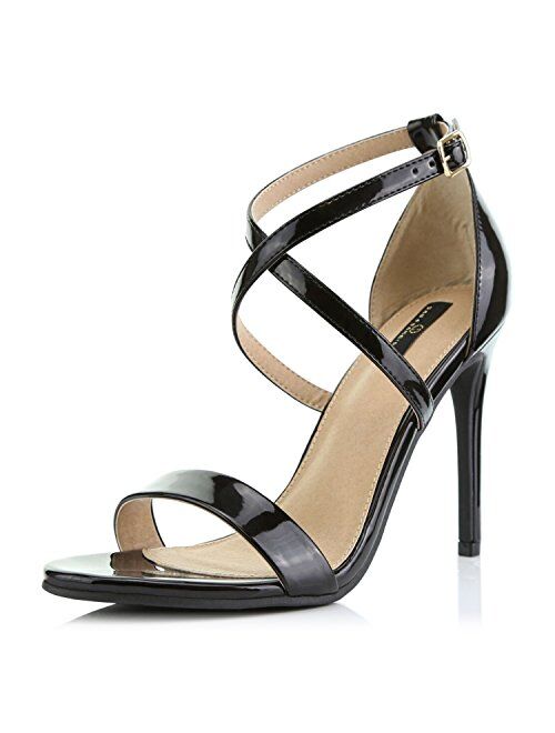 DailyShoes Women's High Heel Sandal Open Toe Ankle Buckle Cross Strap Platform Pump Evening Dress Casual Party Shoes