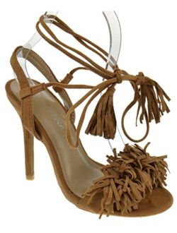 Link Rubina 57 Womens Fringe Open Toe High Heel Sandals