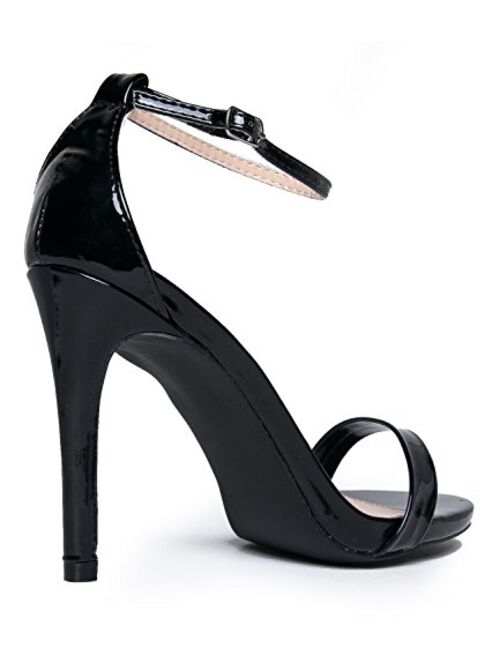 J. Adams Ankle Strap High Heel Sandal - Strappy Buckle Shoe -Dress Wedding Party Bridal Pump - Aria