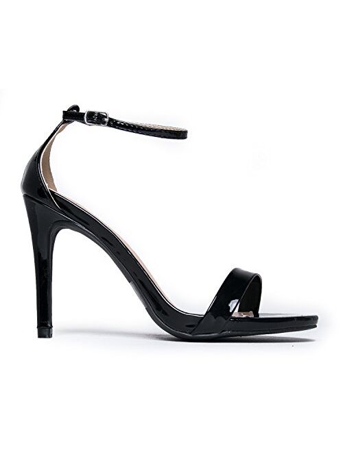 J. Adams Ankle Strap High Heel Sandal - Strappy Buckle Shoe -Dress Wedding Party Bridal Pump - Aria