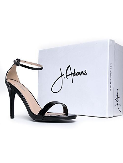 J. Adams Ankle Strap High Heel Sandal - Strappy Buckle Shoe -Dress Wedding Party Bridal Pump - Aria