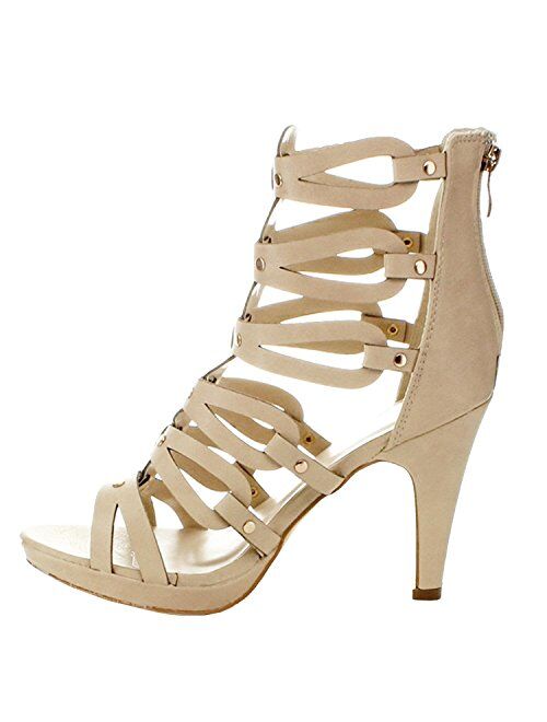 TOP Moda Women's Spin-28 Gladiator High Heel Sandals