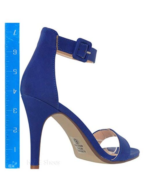 MVE Shoes Women's Single Ankle Strap-Classy Kitten Heeled Sandal