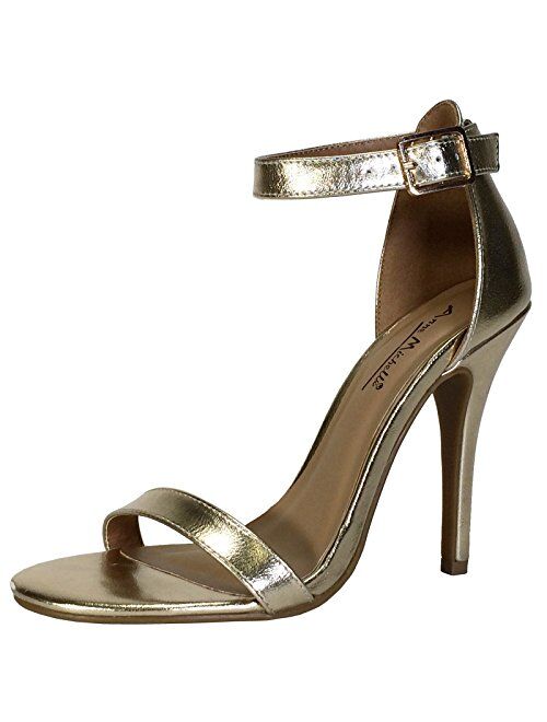 Anne Michelle Women's Single Band Dress Heel Sandal with Ankle Strap