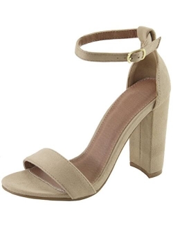 Bella Marie Women's Strappy Block High Heel Sandal