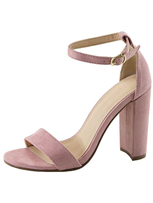 Bella Marie Women's Strappy Block High Heel Sandal