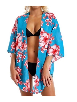 Outrip Women Swimsuit Bathing Suit Beach Cover up Chiffon Floral Kimono Cardigan