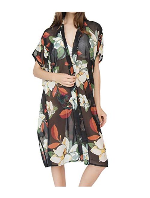 Outrip Women Swimsuit Bathing Suit Beach Cover up Chiffon Floral Kimono Cardigan