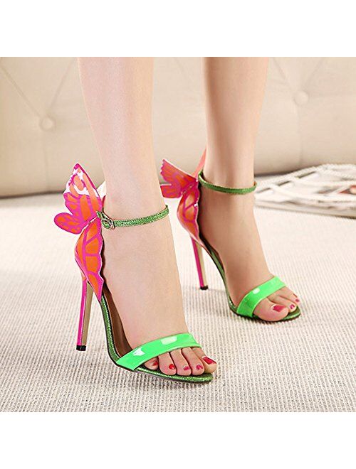 MayBest Women's Fashion Butterfly High Heel Sandals Party Shoes