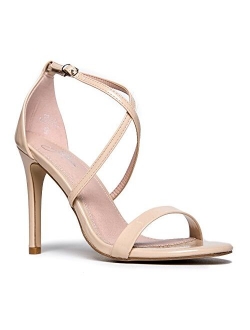 J. Adams Strappy High Heel Sandals Sexy Comfortable Open Toe Sandal Dress Wedding Shoe - Bellini