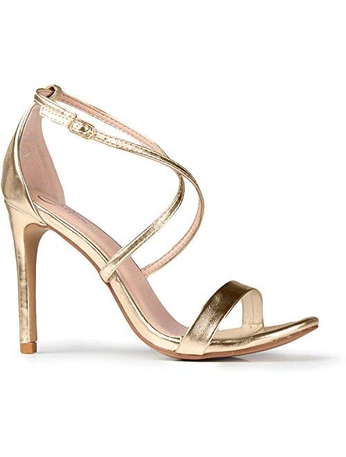 J. Adams Strappy High Heel Sandals Sexy Comfortable Open Toe Sandal Dress Wedding Shoe - Bellini