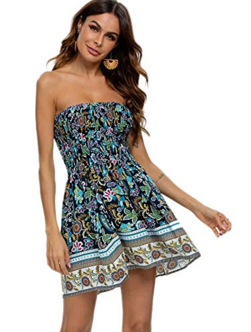 Angelegant Tube Top Dress Women Sexy Strapless Mini Dress Sleeveless Summer Dresses