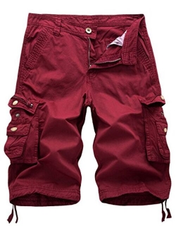 Men's Active Normal Waist Loose Multi-Pocket Versatile Twill Cargo Shorts