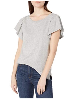 Amazon Brand - Goodthreads Women's Cotton Interlock Flutter Sleeve Top