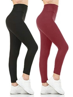 Gnpolo Black High Waisted Tummy Control Compression Leggings Pack Soft Slim Tummy Control Yoga Pants