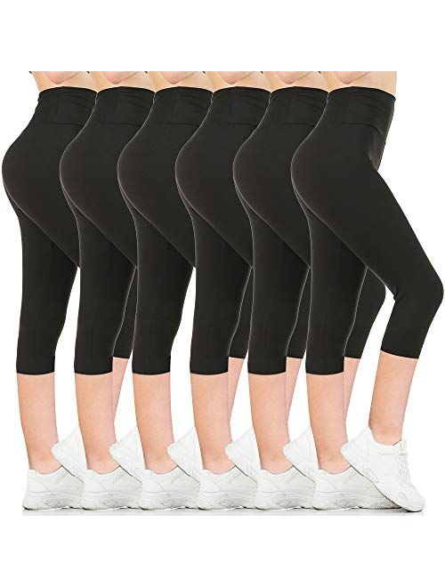 Gnpolo Black High Waisted Tummy Control Compression Leggings Pack Soft Slim Tummy Control Yoga Pants