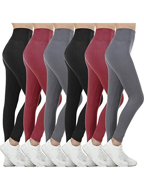 Gnpolo Black High Waisted Tummy Control Compression Leggings Pack Soft Slim Tummy Control Yoga Pants